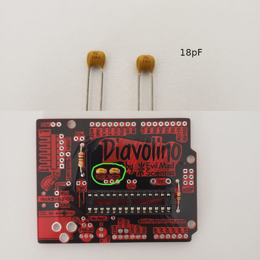 Diavolino soldering capacitors 18pF