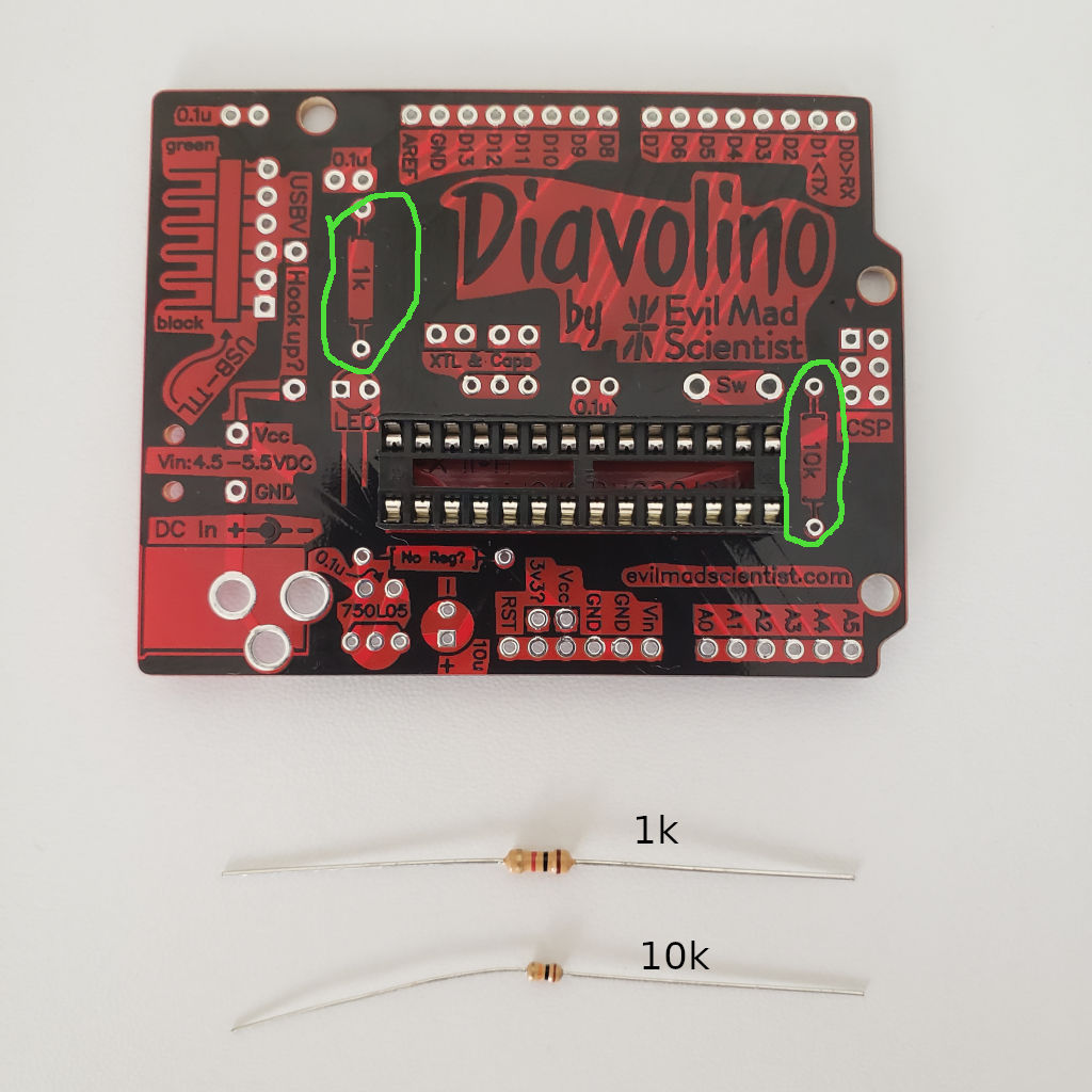 Diavolino soldering resistors.