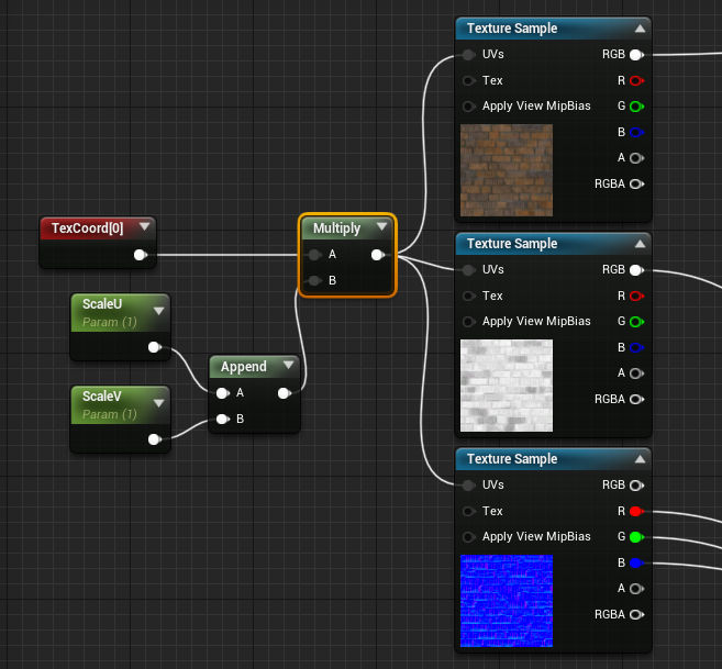 How to scale Unreal PBR Material