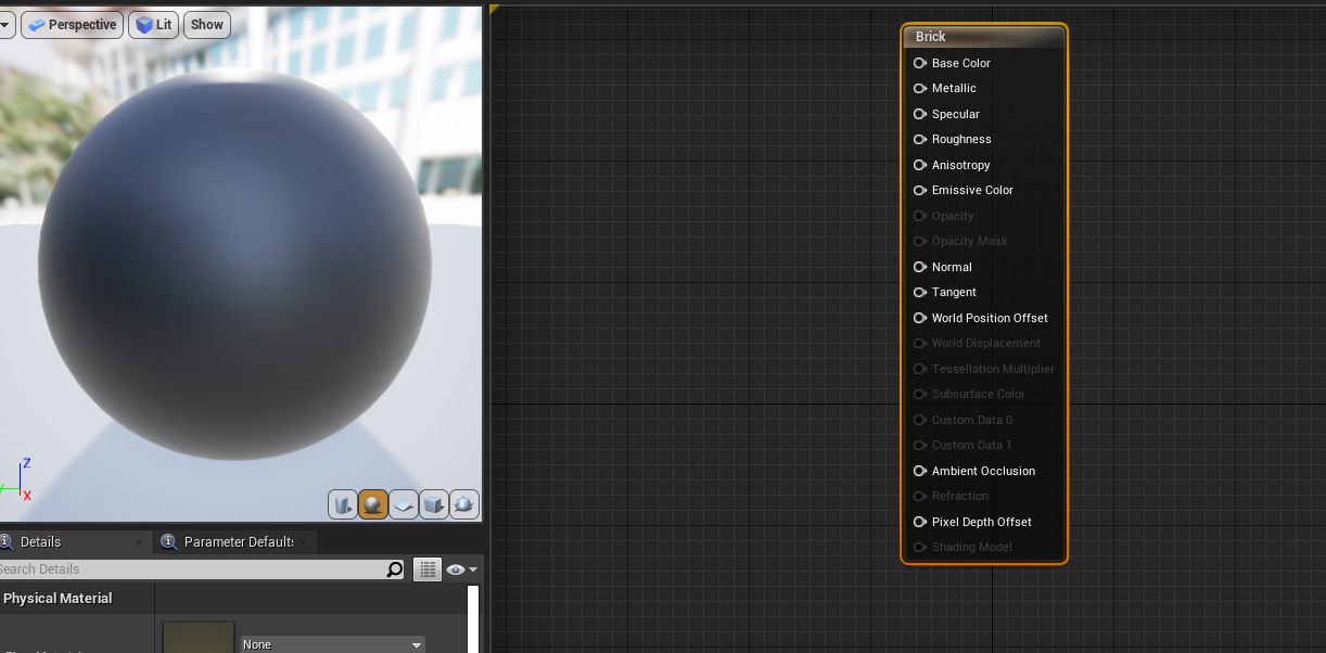 Creating PBR material in Unreal Engine